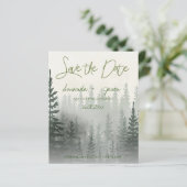 霧の水色の森の結婚式の日付を保存 (スタンド正面)