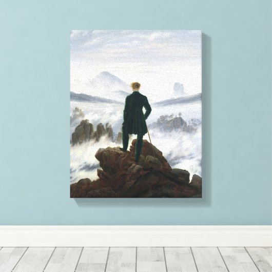 霧の海の上をさまよう放浪者 キャンバスプリント (インサイチュ (ウッドフロア))