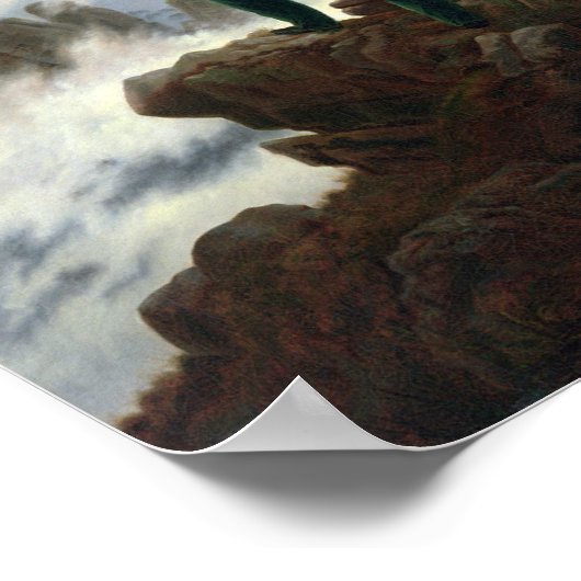 霧の海の上をさまよう放浪者 ポスター (角)