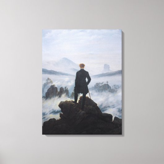 霧の海の上をさまよう キャンバスプリント (正面)