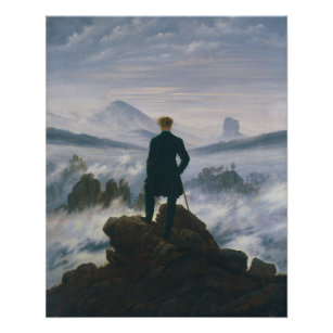 霧の海の上を放浪者のキャスパー・フリードリヒ ポスター