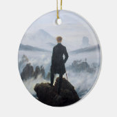 霧の海をさまよう（C.D.フリードリヒ） セラミックオーナメント (左)
