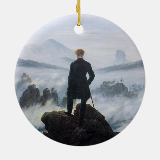 霧の海をさまよう（C.D.フリードリヒ） セラミックオーナメント (裏面)