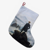 霧の海をさまよう(C.D.フリードリヒ) ラージクリスマスストッキング (正面 (吊り時))