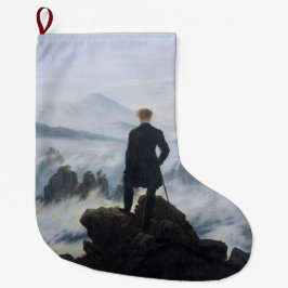 霧の海をさまよう（C.D.フリードリヒ） ラージクリスマスストッキング