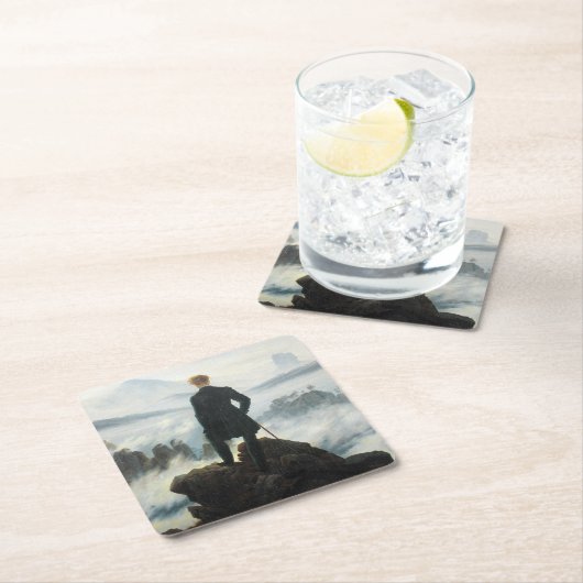 霧の海を放浪するフリードリッヒ スクエアペーパーコースター (インサイチュ)