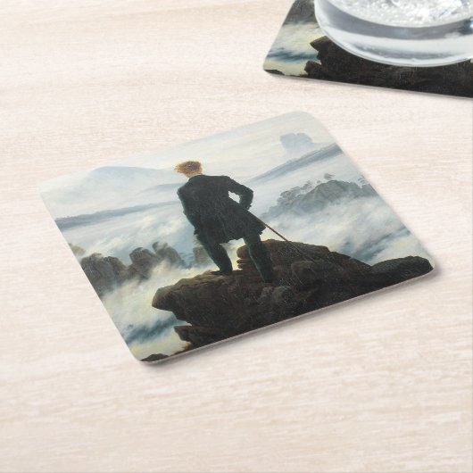 霧の海を放浪するフリードリッヒ スクエアペーパーコースター (アングル)