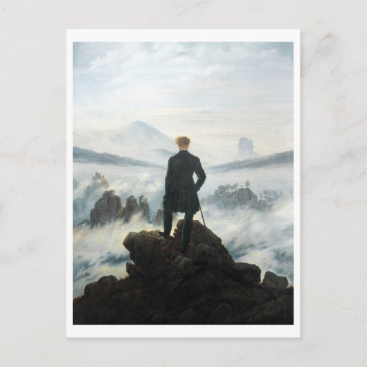 霧の海を放浪するフリードリッヒ ポストカード (正面)