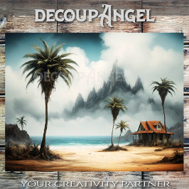 霧の海岸と隠されたピーク – デコページ –  薄葉紙