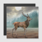 霧の深い森の中の一人の鹿 (正面/裏面)