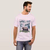 霧の深い森の中の熊 Tシャツ (正面フル)