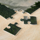 霧の深い森の中の軍馬 ジグソーパズル (側面)