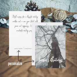 霧の深い森の古い木 シーズンカード