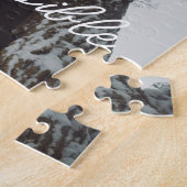 霧の深い森の古い木 ジグソーパズル (側面)