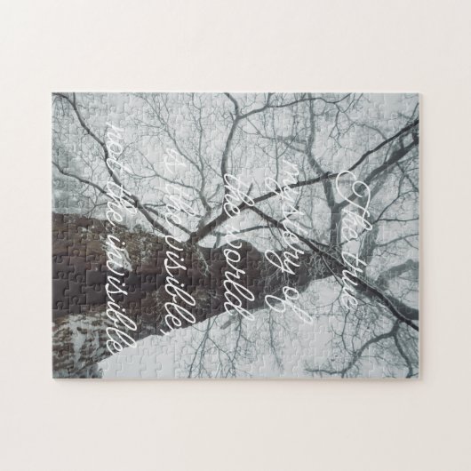 霧の深い森の古い木 ジグソーパズル (横)