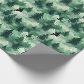 霧の深い森の水彩林 ラッピングペーパー (角)