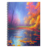 霧の深い森の湿地のチャーム ノートブック (正面)