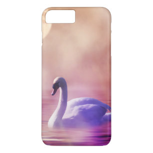 霧の深い湖に浮かぶ白い白鳥 iPhone 8 PLUS/7 PLUSケース