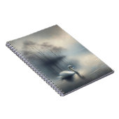 霧の深い湖の孤独な白鳥 ノートブック (右側)