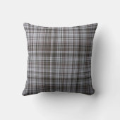 霧の深い2月の青と灰色のストライプと格子縞 クッション (裏面)