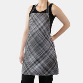 霧の深い2月の青と灰色の格子縞 エプロン (インサイチュ)