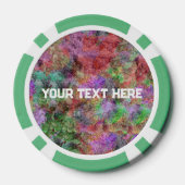 霧の渦巻き色の抽象デザイン緑 ポーカーチップ (裏面)