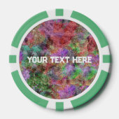 霧の渦巻き色の抽象デザイン緑 ポーカーチップ (正面)