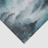 霧の湖の入り江 – ムーディブルーとグレーランドスケープ 薄葉紙 (詳細)