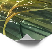 霧の生い茂る草原の鳥たちと日の出の教会 ポスター (角)