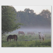 霧の田舎包装紙の馬 ラッピングペーパー (フラット)