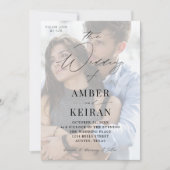 霧の白いシェードの結婚写真 招待状 (正面)