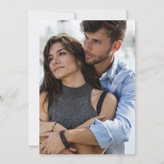 霧の白いシェードの結婚写真 招待状 (裏面)