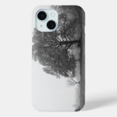 霧の秋の朝のグレースケールiPhoneケース Case-Mate iPhoneケース (裏面)
