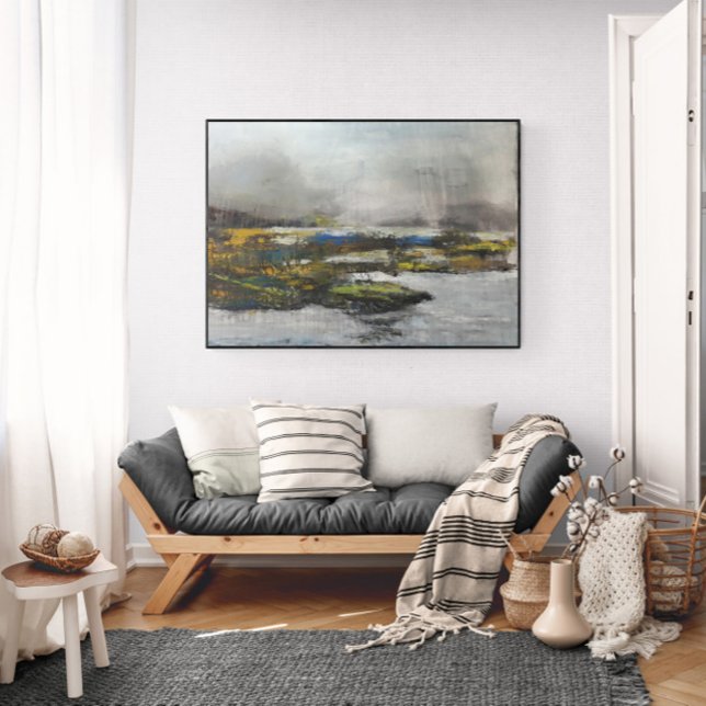 霧の立った小川の小声 メタルプリント (クリエイターアップロード済み)