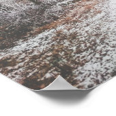 霧の立つ森の中の神秘的凍っていな道 ポスター (角)