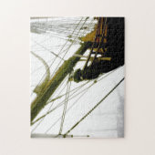 霧の背の高い船でHMSバウンティのフィギュレヘッド写真 ジグソーパズル (縦)