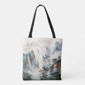 霧の谷の山 トートバッグ (裏面)