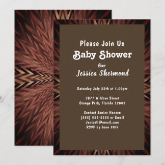 霧の赤ちゃんシャワーの部族の銅抽象芸術 招待状