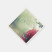 霧の鉄道線景勝写真結婚のイベント スタンダードカクテルナプキン (角)