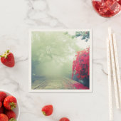 霧の鉄道線景勝写真結婚のイベント スタンダードカクテルナプキン (インサイチュ)