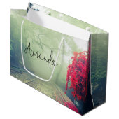 霧の鉄道線景勝写真誕生日 ラージペーパーバッグ (正面アングル)