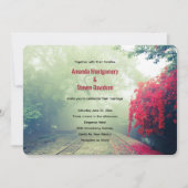 霧の鉄道跡の風光明媚な写真結婚の 招待状 (正面)