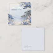 霧の青い山 アジアアート ゴールドフレーム スクエア名刺 (正面/裏面)