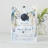 霧の青ボホドリーム捕手ベビーシャワー 招待状 (スタンド正面)