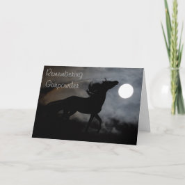 霧の馬のシルエット カード