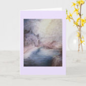 霧のSurの大きい滝 カード (黄色い花)