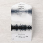 霧ミニマルの多いトウヒの森の結婚自然 オールインワン招待状 (外側)