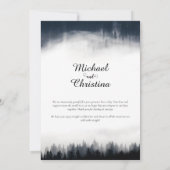 霧ミニマルの多いトウヒの森の結婚自然 サンキューカード (裏面)