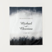 霧ミニマルの多いトウヒの森の結婚自然 タペストリー (正面)