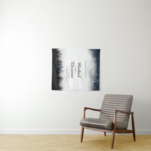 霧ミニマルの多いトウヒの森の結婚自然 タペストリー (インサイチュ(横))